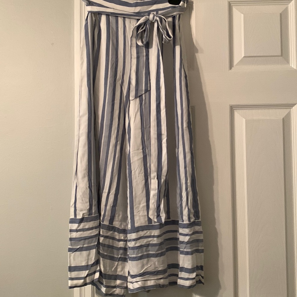 Lost + Wander Marina Pants, blue & white, cropped wide leg, NWT
